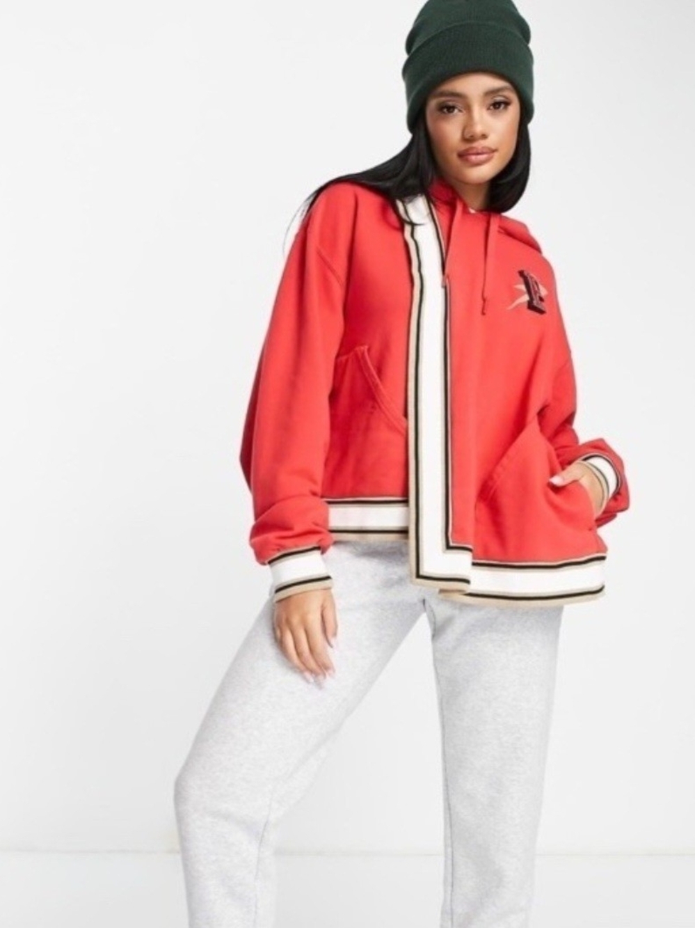PUMA x June Ambrose High Court Hope Oversized Poncho Hoodie - Red - Size M!